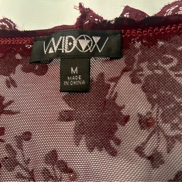 Bodysuit With Lace Detail Dark Burgundy WORN ONCE - Picture 9 of 12